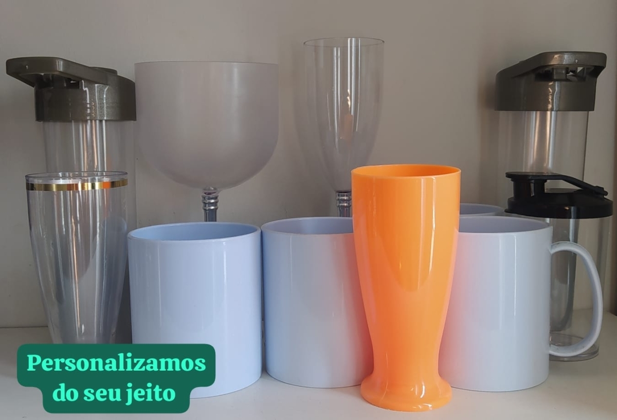 Kit 10 unidades de copo e acrílico 
